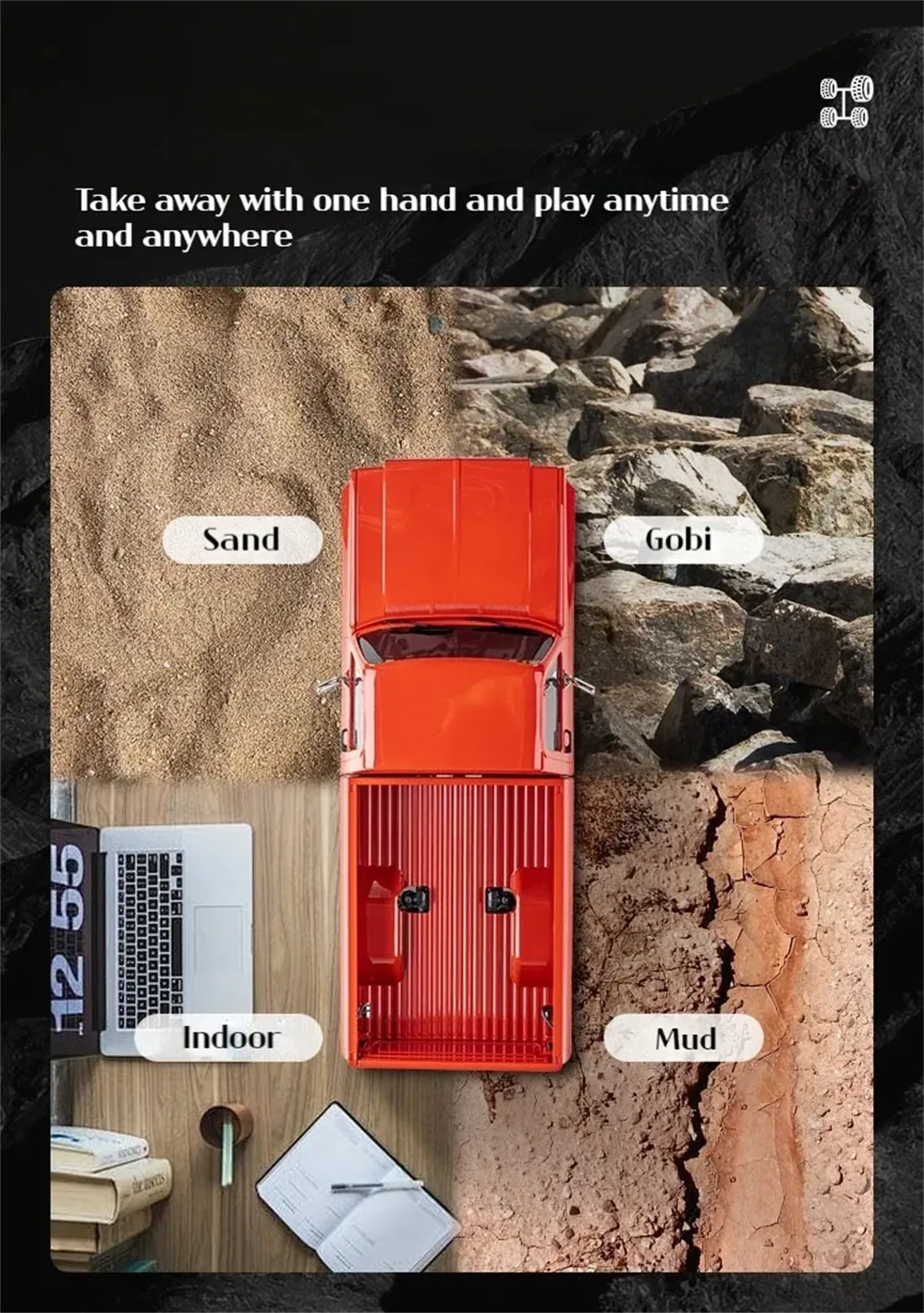FMS FCX18 Chevrolet K10 RTR 1/18 2.4G 4WD RC Car Rock Crawler Two Speed LED Light Pickup Off Road Climbing Truck Vehicles Models Remote Control Toys
