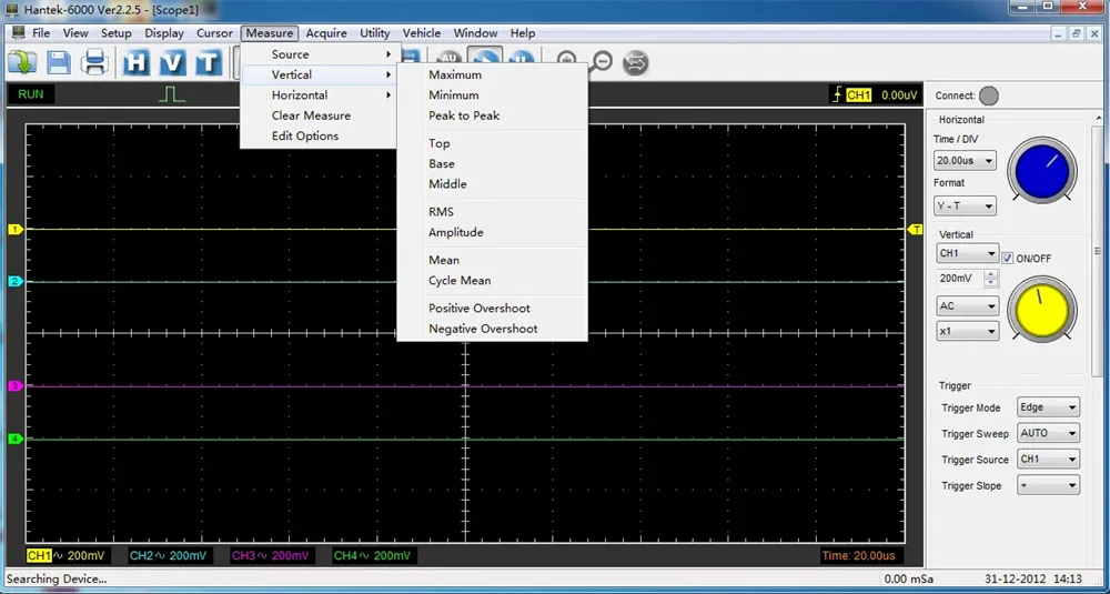 Hantek 6074BE Digital Storage Oscilloscope 4 Channels 70MHz Bandwidth USB Powered