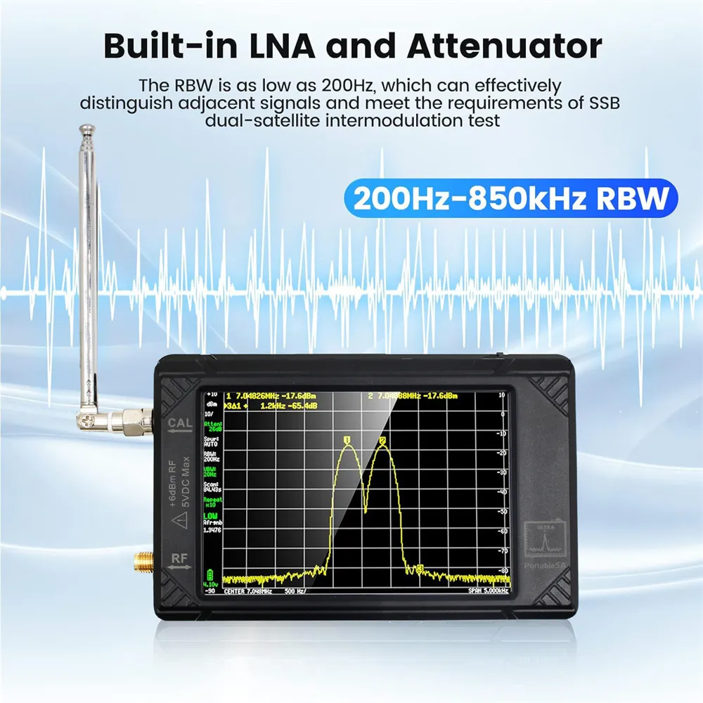 Ultra SA Portable Spectrum Analyzer LNA Tester with 32GB 4-inch Touchscreen 100kHz~5.3GHz Ultra SA Portable Spectrum Analyzer LNA Tester with 32GB 4-inch Touchscreen 100kHz~5.3GHz