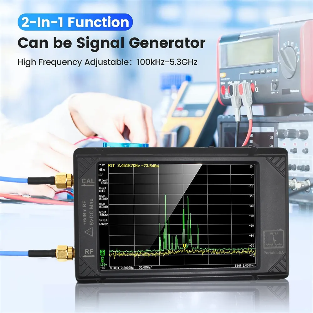 Ultra SA Portable Spectrum Analyzer LNA Tester with 32GB 4-inch Touchscreen 100kHz~5.3GHz Ultra SA Portable Spectrum Analyzer LNA Tester with 32GB 4-inch Touchscreen 100kHz~5.3GHz