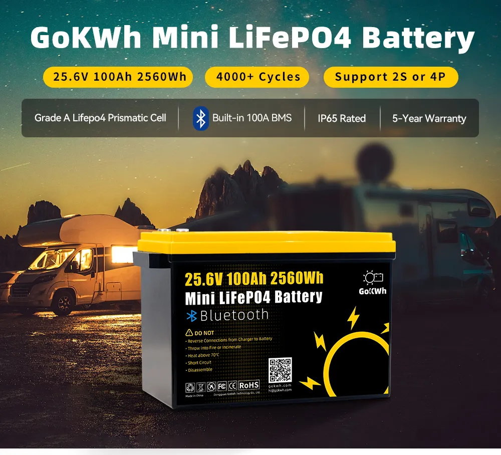 Gokwh 24V 100Ah LCD Energy Storage Box 2560Wh Solar Lithium Ion LiFePO4(LFP) Battery for RV Boat Home Energy Storage Gokwh 24V 100Ah LCD Energy Storage Box 2560Wh Solar Lithium Ion LiFePO4(LFP) Battery for RV Boat Home Energy Storage