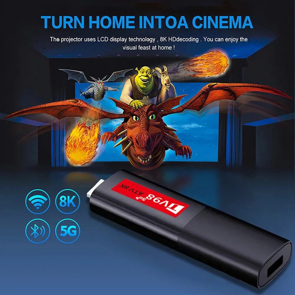 TV98 2+16G ATV 8K TV Stick Android 14.0 Allwinner H618 8K 4K Video Decoding Dukungan 2.4G/5G Dual WiFi BT5.0 Quad Core Smart TV Stick dengan Remote Control TV98 2+16G ATV 8K TV Stick Android 14.0 Allwinner H618 8K 4K Video Decoding Dukungan 2.4G/5G Dual WiFi BT5.0 Quad Core Smart TV Stick dengan Remote Control