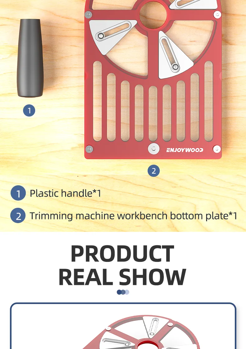 ENJOYWOOD Trimming Router Base Trimming Machine Workbench Base Adjustable Slider Aluminum Alloy 65mm to 132mm Compatibility