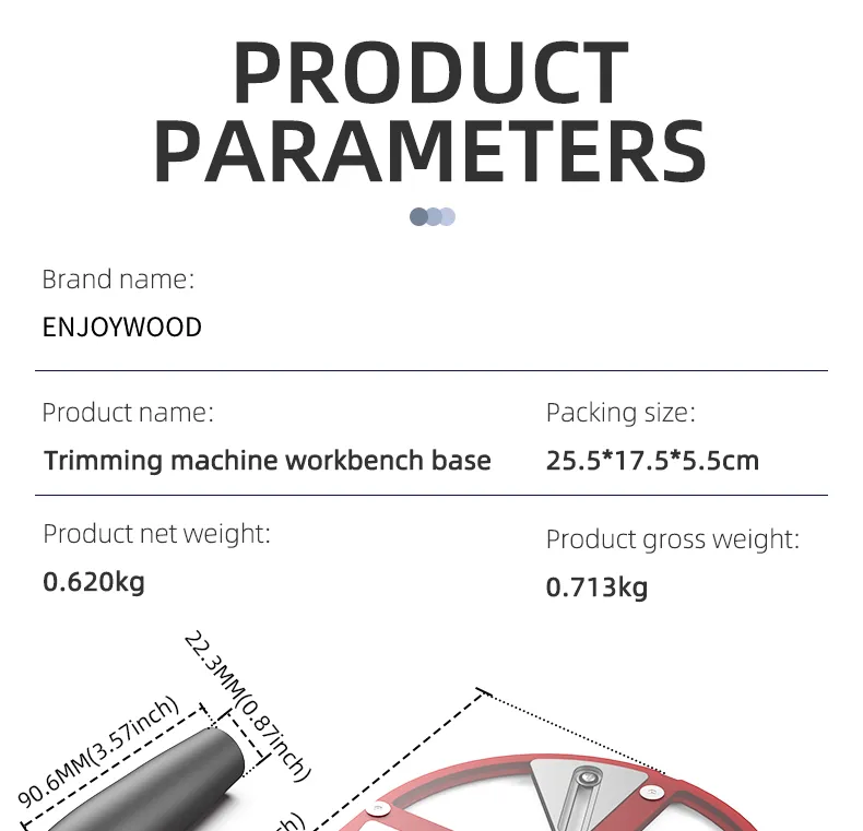 ENJOYWOOD Trimming Router Base Trimming Machine Workbench Base Adjustable Slider Aluminum Alloy 65mm to 132mm Compatibility