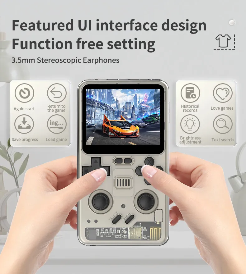 POWKIDDY RGB20 PRO 64G Handheld Gaming Console 3.2 Inch 1024*768 IPS Screen 5000+ Games Built-in 2.4G WiFi+bluetooth Support HD TV Output 3.5mm Earphone Video Game Player Console Open Source Systems