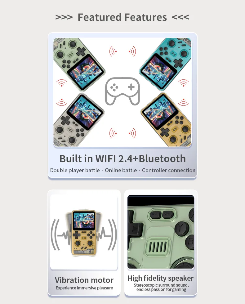 POWKIDDY RGB20 PRO 64G Handheld Gaming Console 3.2 Inch 1024*768 IPS Screen 5000+ Games Built-in 2.4G WiFi+bluetooth Support HD TV Output 3.5mm Earphone Video Game Player Console Open Source Systems
