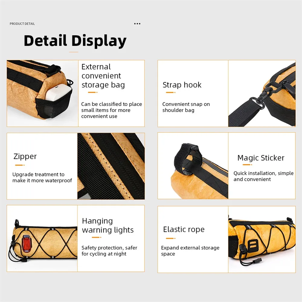 ESLNF Mountain Bike Front Bag Large Capacity Outdoor Storage Waterproof Multifunction Bicycle Bag Accessories ESLNF Mountain Bike Front Bag Large Capacity Outdoor Storage Waterproof Multifunction Bicycle Bag Accessories