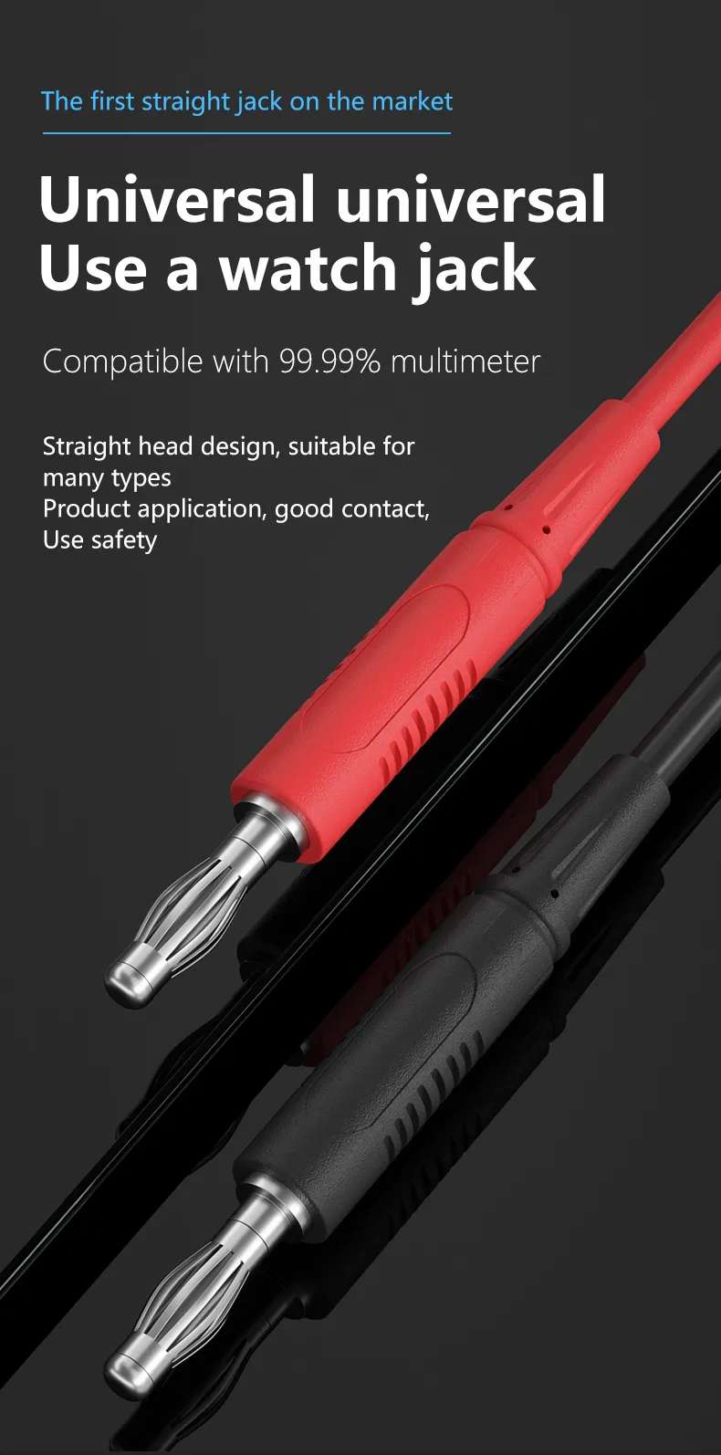 MA ANT P23A Multimeter Test Lead Set 1000V 23A 316 Stainless Steel Silicone Wire Detachable Tips