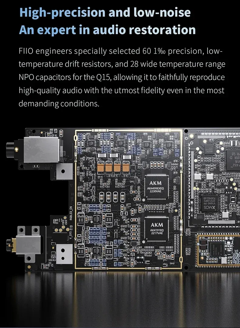 FiiO Q15 MQA Hi-Res Audio HIFI Headphone Amplifier Music Player Decoder AK4191 AK4499EX USB DAC Bluetooth Coaxial 3.5mm 4.4mm Outputs