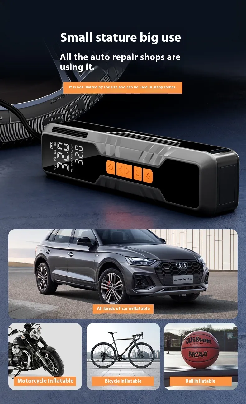 150Psi Portable Smart Electric Air Pump Power Bank Preset Tire Pressure 6000mAh Cordless Dual Digital Display Air Compressor