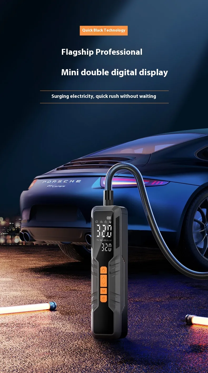 150Psi Portable Smart Electric Air Pump Power Bank Preset Tire Pressure 6000mAh Cordless Dual Digital Display Air Compressor