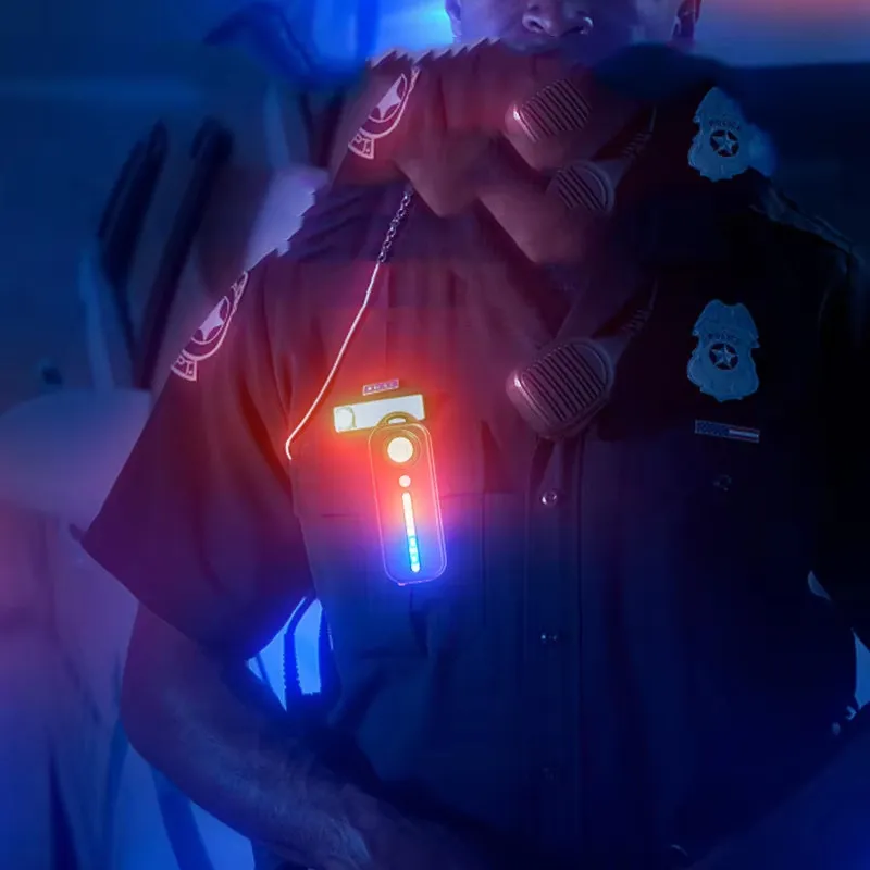 Bikight LED Red Blue Caution Emergency Police Clip Light USB Rechargeable Shoulder Flashing Warning Safety Torch Bicycle Tail Lamp