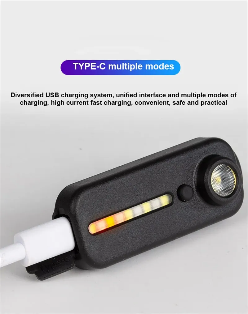 Bikight LED Red Blue Caution Emergency Police Clip Light USB Rechargeable Shoulder Flashing Warning Safety Torch Bicycle Tail Lamp