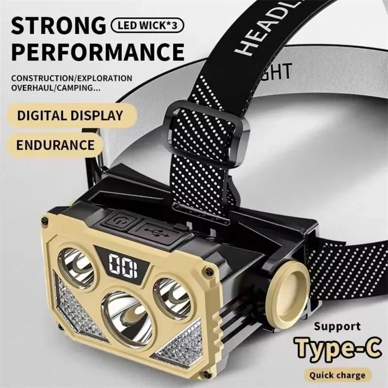 USB Rechargeable Headlamp With Blue Red Light Headlight LED Headlamp Outdoor Camping Fishing Forehead Flashlight Night Head Lamp USB Rechargeable Headlamp With Blue Red Light Headlight LED Headlamp Outdoor Camping Fishing Forehead Flashlight Night Head Lamp