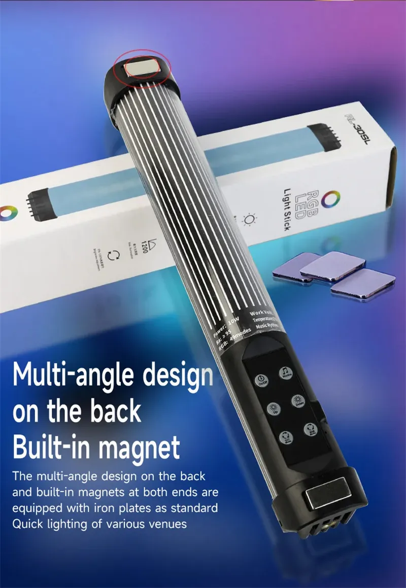 RGB Photographic Light 2700-7500K Magnet Photography Mini Handheld LED Light Stick Tube Stick Lamp For Video Vlog Fill Light RGB Photographic Light 2700-7500K Magnet Photography Mini Handheld LED Light Stick Tube Stick Lamp For Video Vlog Fill Light