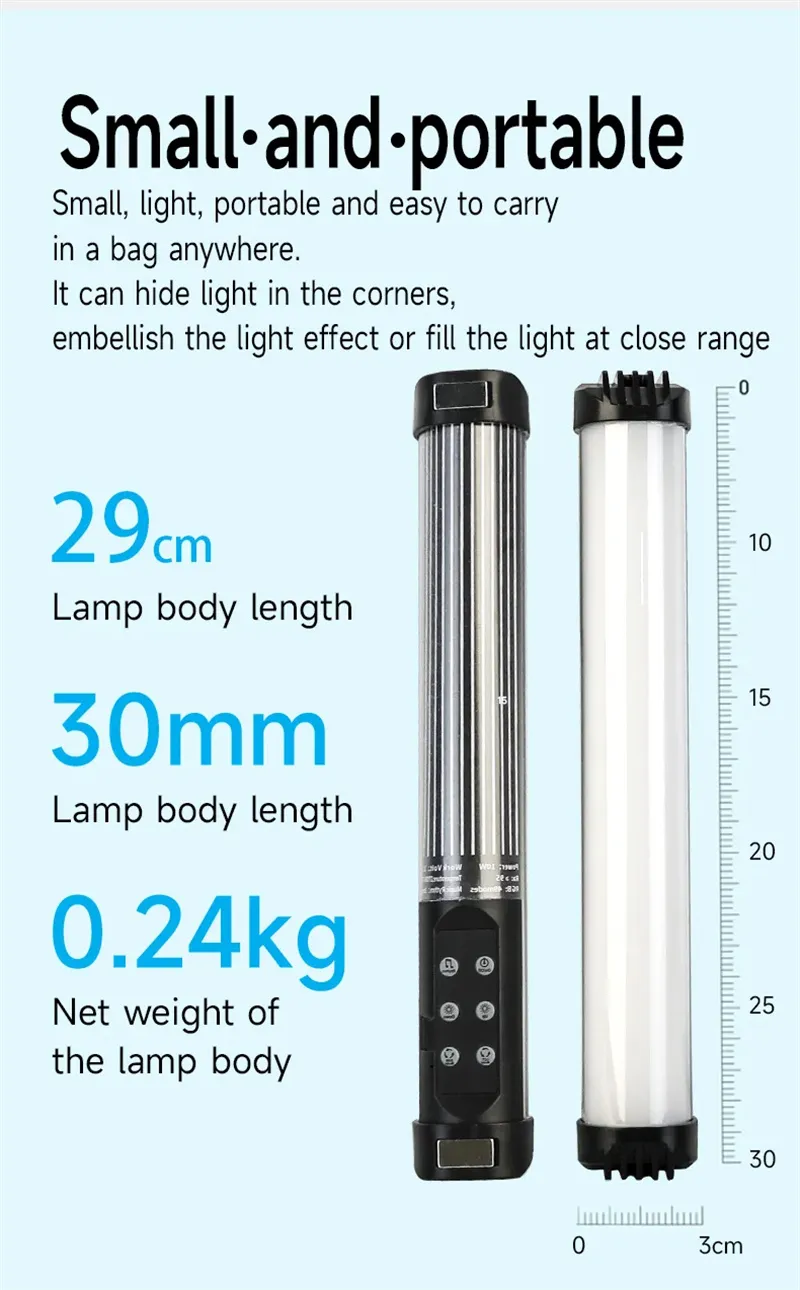 RGB Photographic Light 2700-7500K Magnet Photography Mini Handheld LED Light Stick Tube Stick Lamp For Video Vlog Fill Light RGB Photographic Light 2700-7500K Magnet Photography Mini Handheld LED Light Stick Tube Stick Lamp For Video Vlog Fill Light