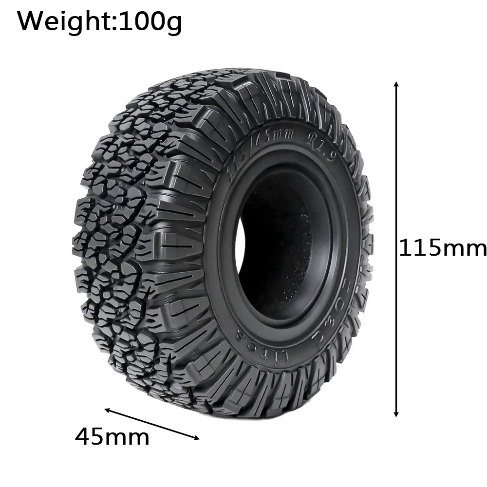 4PCS 1.9 inch Ko2 Wheel Tires for 1/10 SCX10 TRX4 Climbing RC Car Model Parts