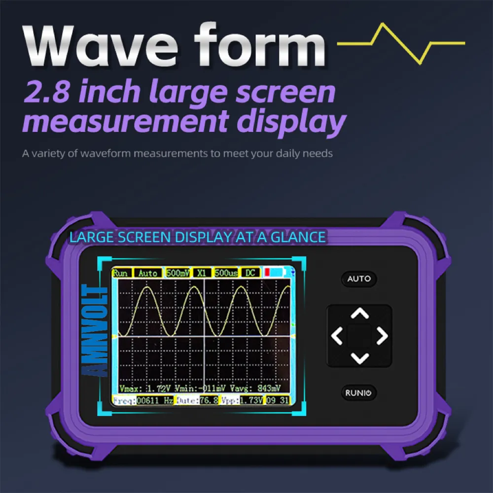 PDS833 Handheld Digital Oscilloscope 1MHz Bandwidth 8.33Msa/s 800VPP 2.8 inch Screen Portable AC/DC Coupling PDS833 Handheld Digital Oscilloscope 1MHz Bandwidth 8.33Msa/s 800VPP 2.8 inch Screen Portable AC/DC Coupling