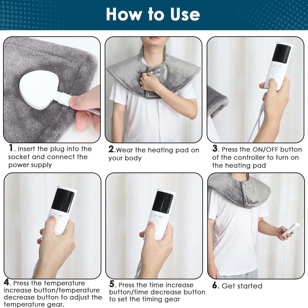 9-Speed Temperature Adjustment 4-Speed Timed Heating Shawl Office And Home Warming And Muscle Relief Heating Shawl