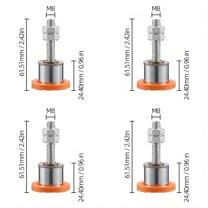 Stainless Steel Adjustable Leveling Feet Mounting Bracket M8 Thread for Miter Saw Furniture Legs