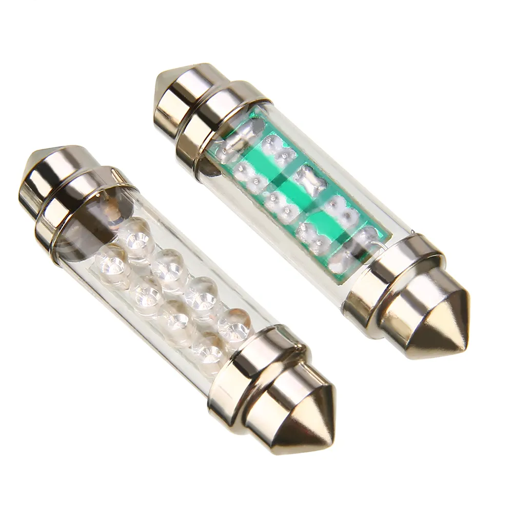 4-Pack 39mm/41mm/42mm Double Tip 8LEDs Car LED Reading Light License Plate Light Trunk Light Bulbs
