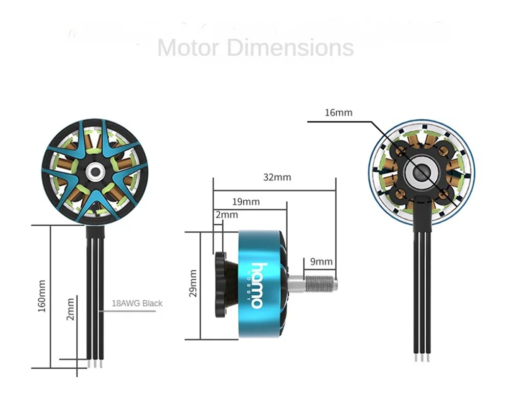HAMO HOBBY 2306 1750KV/ 1950KV Brushless Motor for FPV Racing Drones