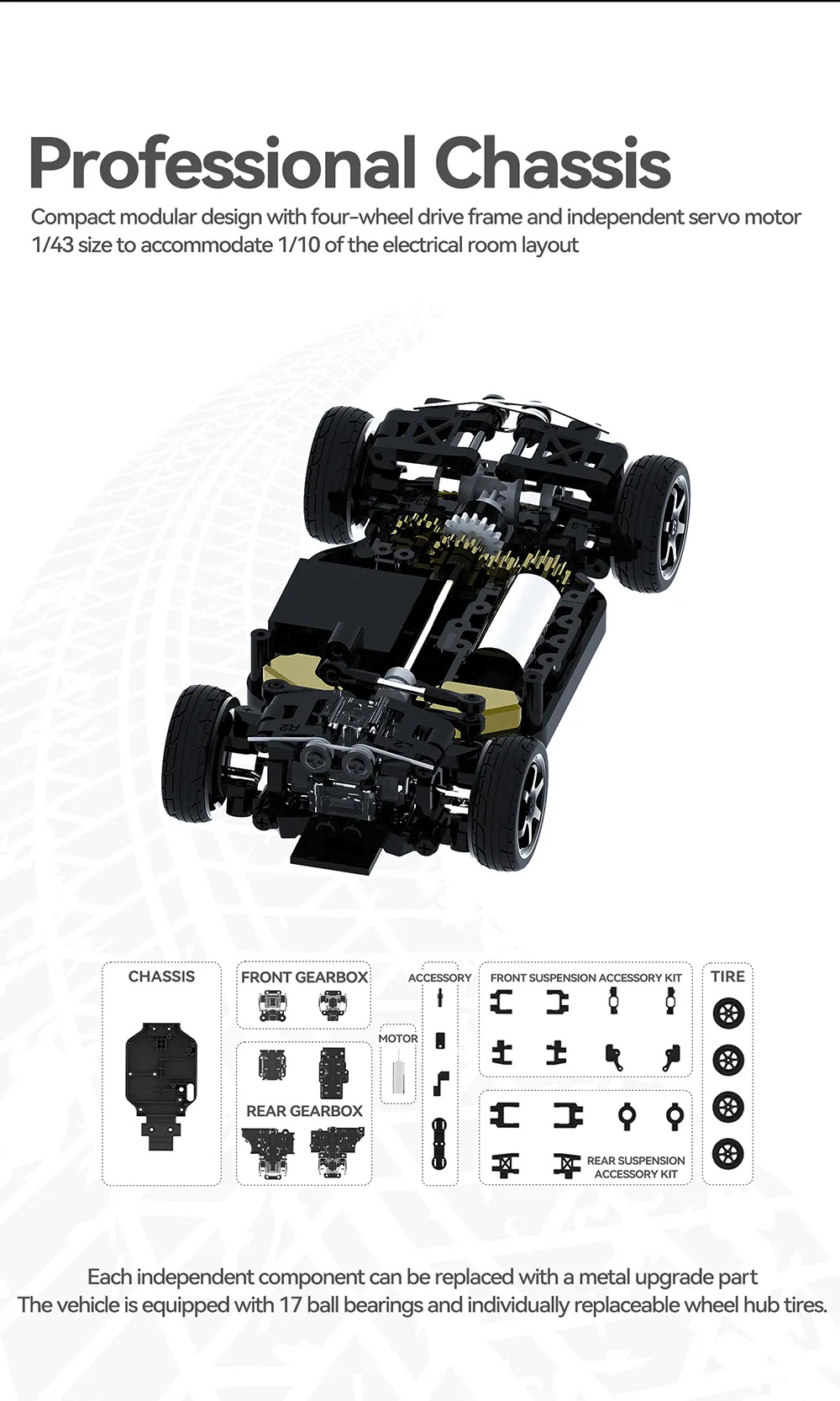 Diatone SNT MIX GO CA34 1/43 2.4G AWD Micro Drift RC Car Competition LED Lights Racing Mini Vehicles Models On-Road Toys