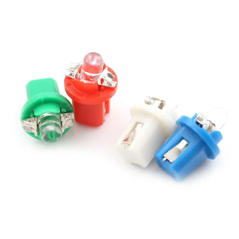 10-Pack T5-B8.5D Single Dome LED Car Light Indicator Light Width Light 5050SMD1 LED Instrument Light Instrument Panel Light High Brightness