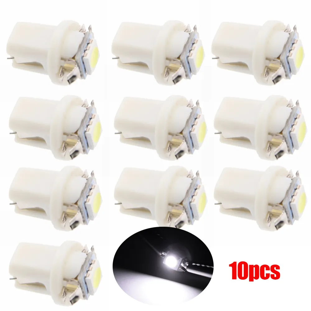 10 Pack LED Car Indicator Lights T5 B8.5d Width Light 5050SMD 1 LED Instrument Light Instrument Panel Light Bulbs