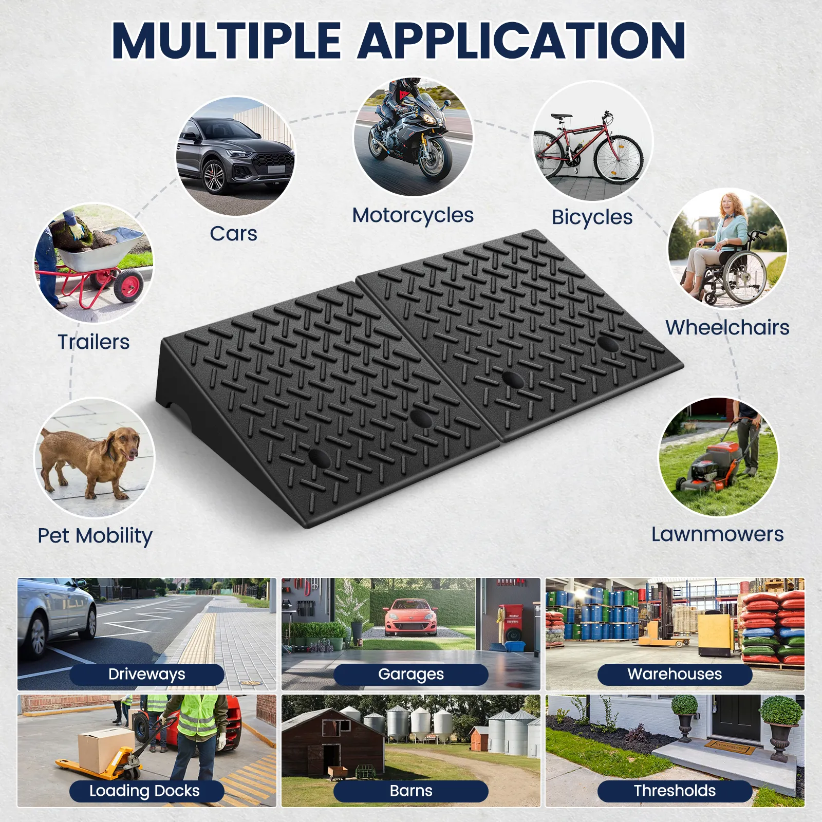 5 inch Plastic Curb Ramps for DIY Car Maintenance