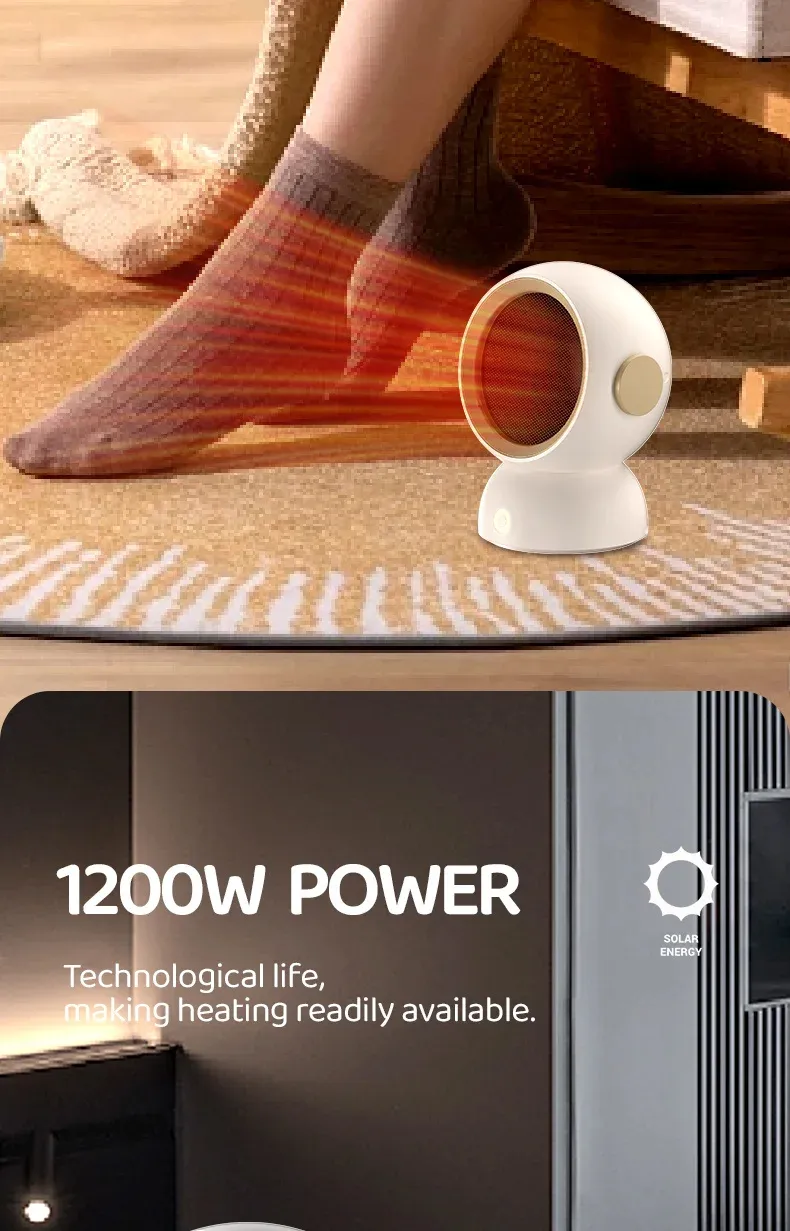 1200W Instant Heating Desktop Heater Electric Heater Portable Desktop Fan Heating Heater Mini Radiator Home Office Winter Heater