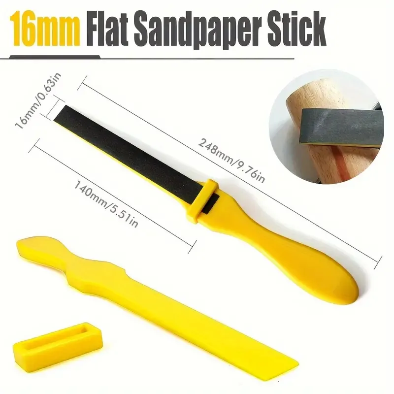 4PCS Sanding Sticks Set with Molded Plastic Handles for Wood Metal Plastic Auto Body Models Polishing Calcite Grit Manual Buffing Tools