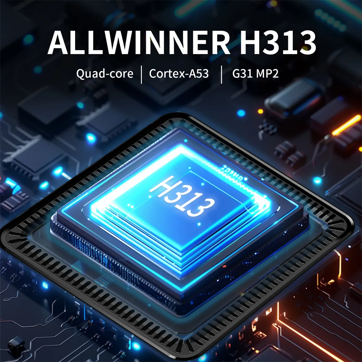 Q7 2+8G 4K Android10.0 TV Box Quad-core Allwinner H313 Support WiFi6&BT4.0 Media Player HDR10 Set Top Box with Voice Remote Control