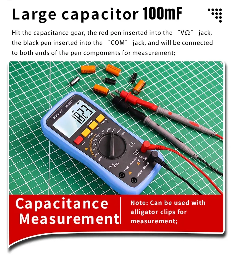 Snakol SK-505A 2in1 Digital Multimeter Insulation Resistance Tester 1000V Megohmmeter Backlit LCD PI/DAR Testing High Accuracy