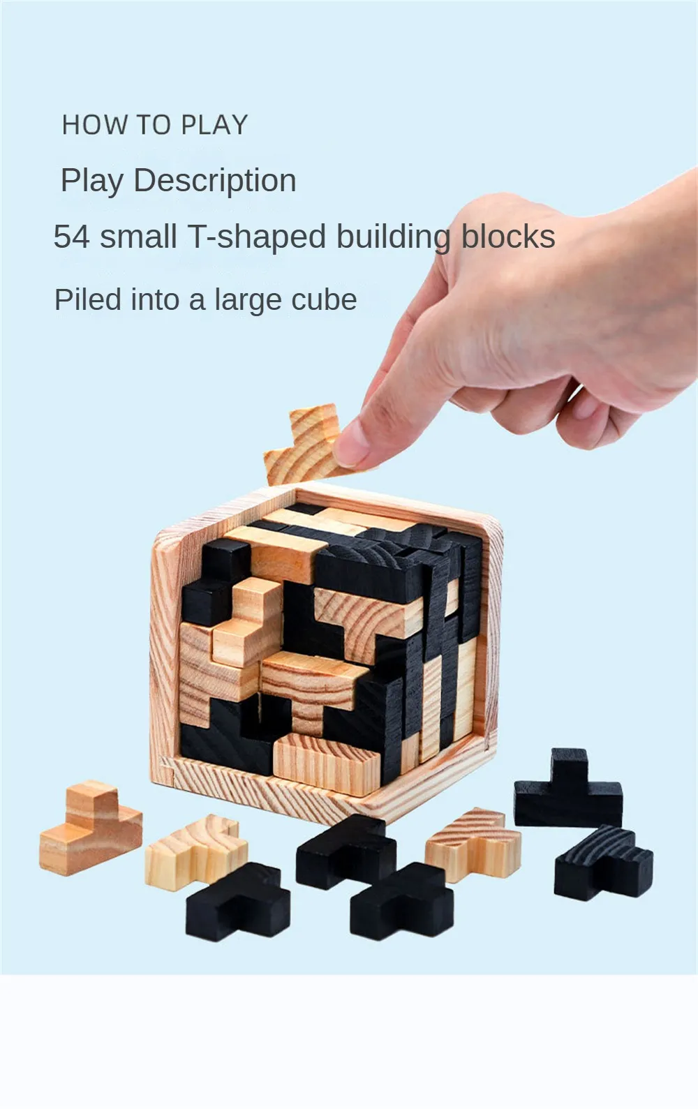 Wooden Cube Puzzle Letter 54T/54L Luban Locking Creative Educational Toy Brain IQ Mind Early Learning Game Gift Children Wooden Cube Puzzle Letter 54T/54L Luban Locking Creative Educational Toy Brain IQ Mind Early Learning Game Gift Children