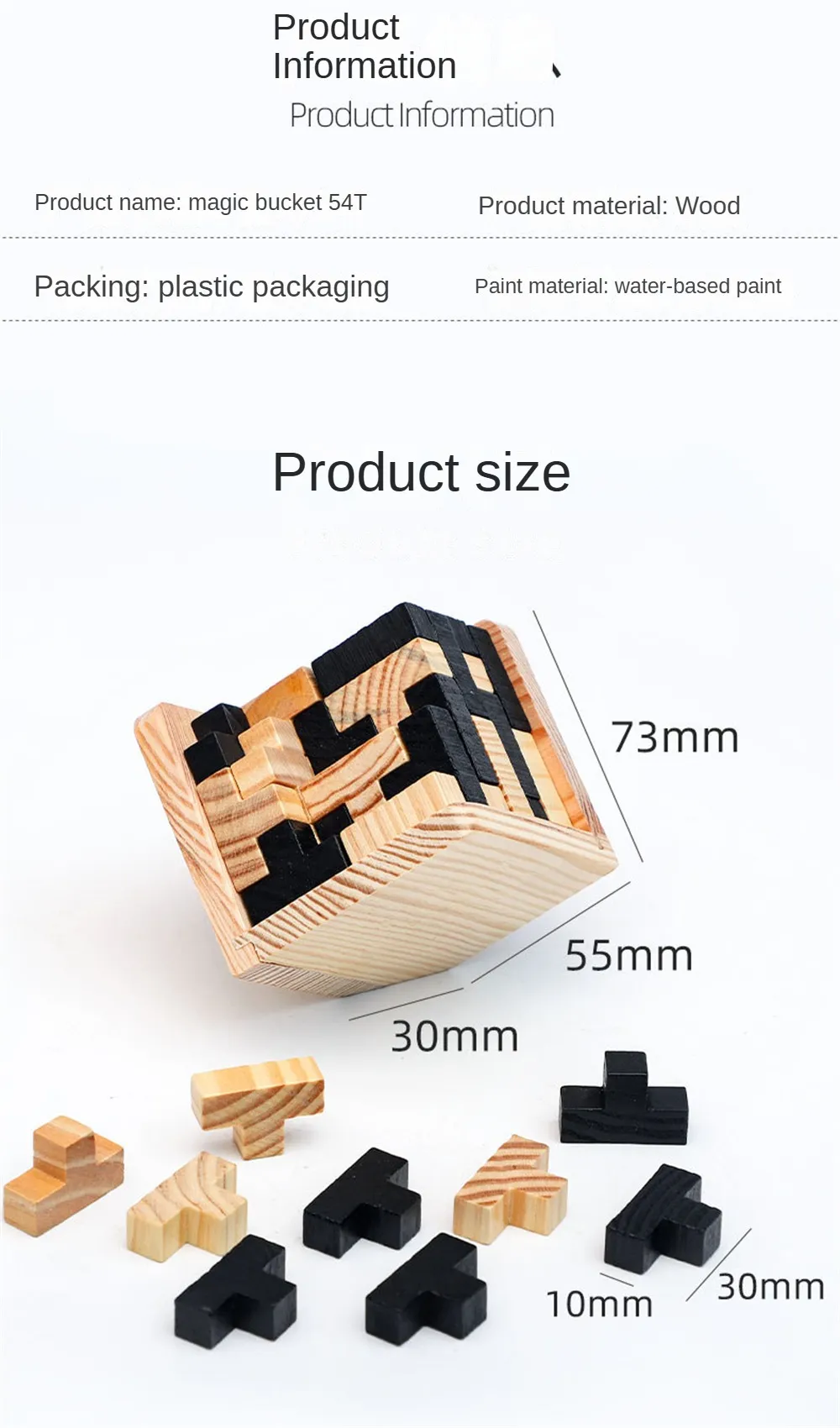 Wooden Cube Puzzle Letter 54T/54L Luban Locking Creative Educational Toy Brain IQ Mind Early Learning Game Gift Children Wooden Cube Puzzle Letter 54T/54L Luban Locking Creative Educational Toy Brain IQ Mind Early Learning Game Gift Children