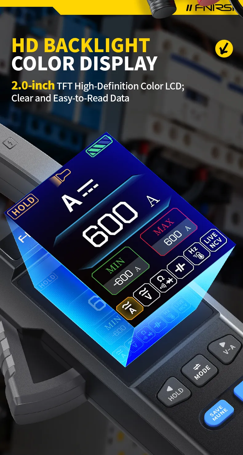 FNIRSI DMC-100 DC AC 600A Current Clamp Meter 10000 Counts Digital Multimeter USB Charger Amperimetric Clamp Electrician Tools FNIRSI DMC-100 DC AC 600A Current Clamp Meter 10000 Counts Digital Multimeter USB Charger Amperimetric Clamp Electrician Tools