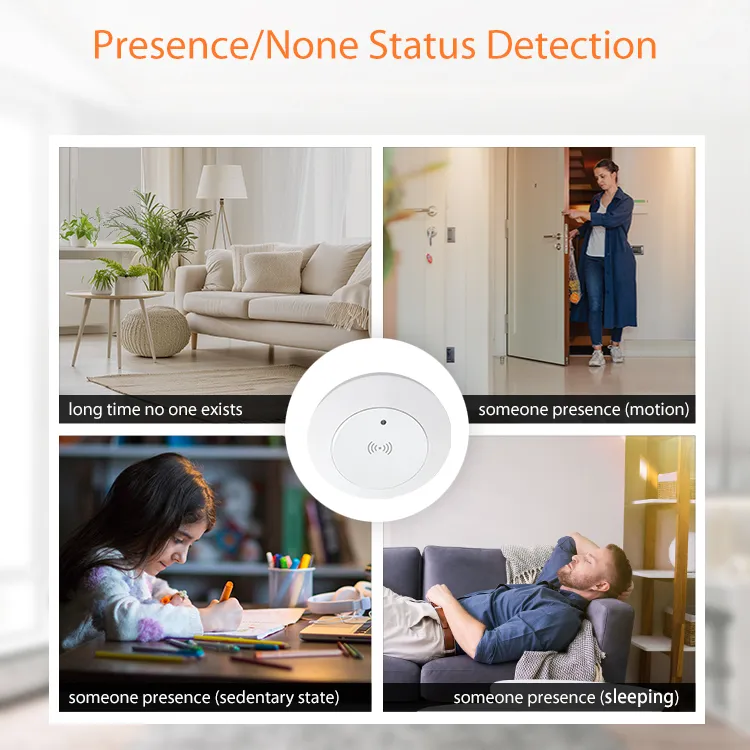 NEO Tuya Zigbe 24G MmWave Radar Smart Human Presence Sensor with Illumination Detector Support Wired Light Switch 95~250V