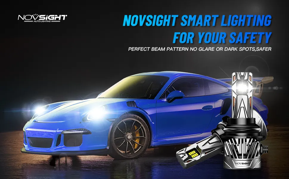 Novsight A500-N95 2PCS 130W 30000LM LED Headlight Bulbs 6500K Bright White Car Front LED Headlights IP68 Waterproof Level