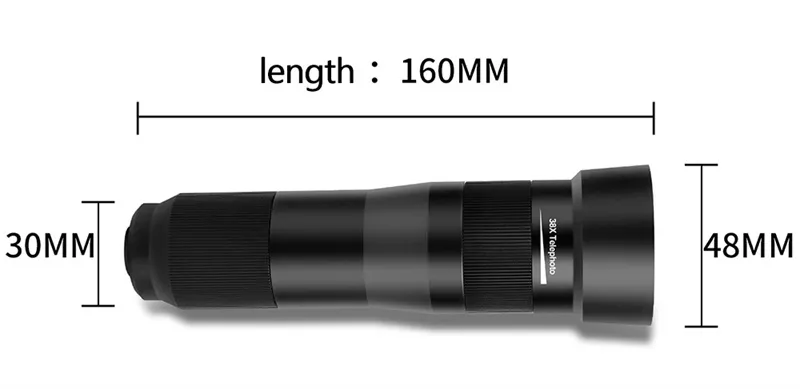 IPRee 38X HD Zoom Lens Phone Monocular Telescope with Tripod Smartphone Adapter for iPhone