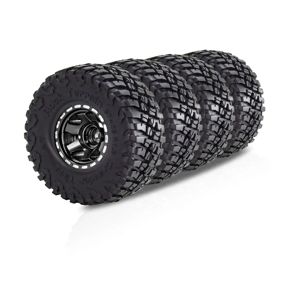 4PCS 1.0 Inch Aluminum Alloy Blade Wheels Gravel Tires Spare Parts for SCX24 FMS24 TRX4M RC Climbing Car Vehicle Models Accessories 4PCS 1.0 Inch Aluminum Alloy Blade Wheels Gravel Tires Spare Parts for SCX24 FMS24 TRX4M RC Climbing Car Vehicle Models Accessories
