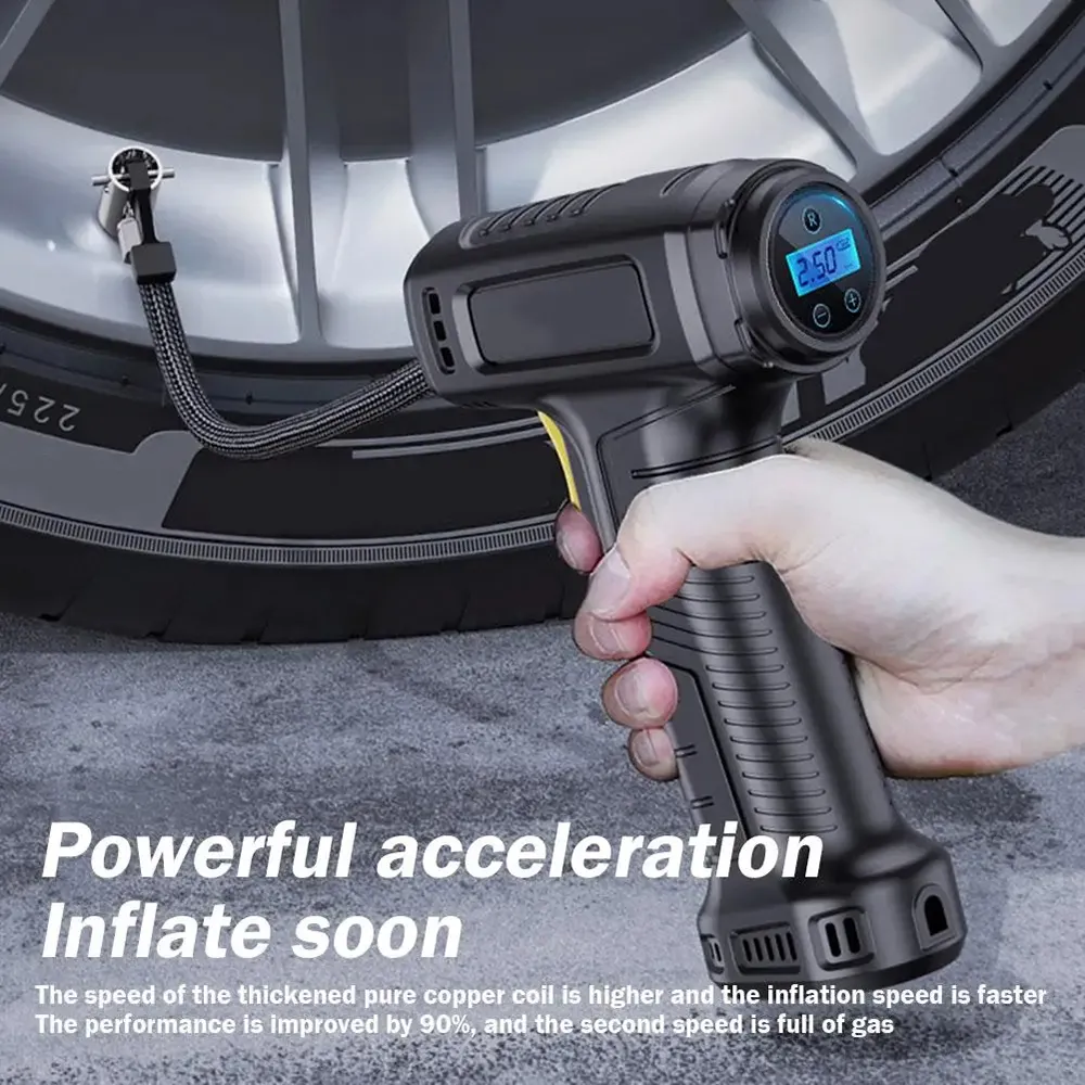 120W Smart Auto Elektrische Reifen Inflator Pumpe Auto Handheld Intelligente Digital Display Haushalt Auto Elektrische Tragbare Reifen Luftpumpe