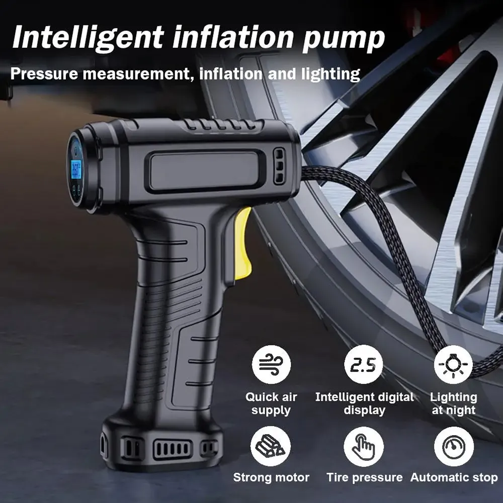 120W Smart Auto Elektrische Reifen Inflator Pumpe Auto Handheld Intelligente Digital Display Haushalt Auto Elektrische Tragbare Reifen Luftpumpe
