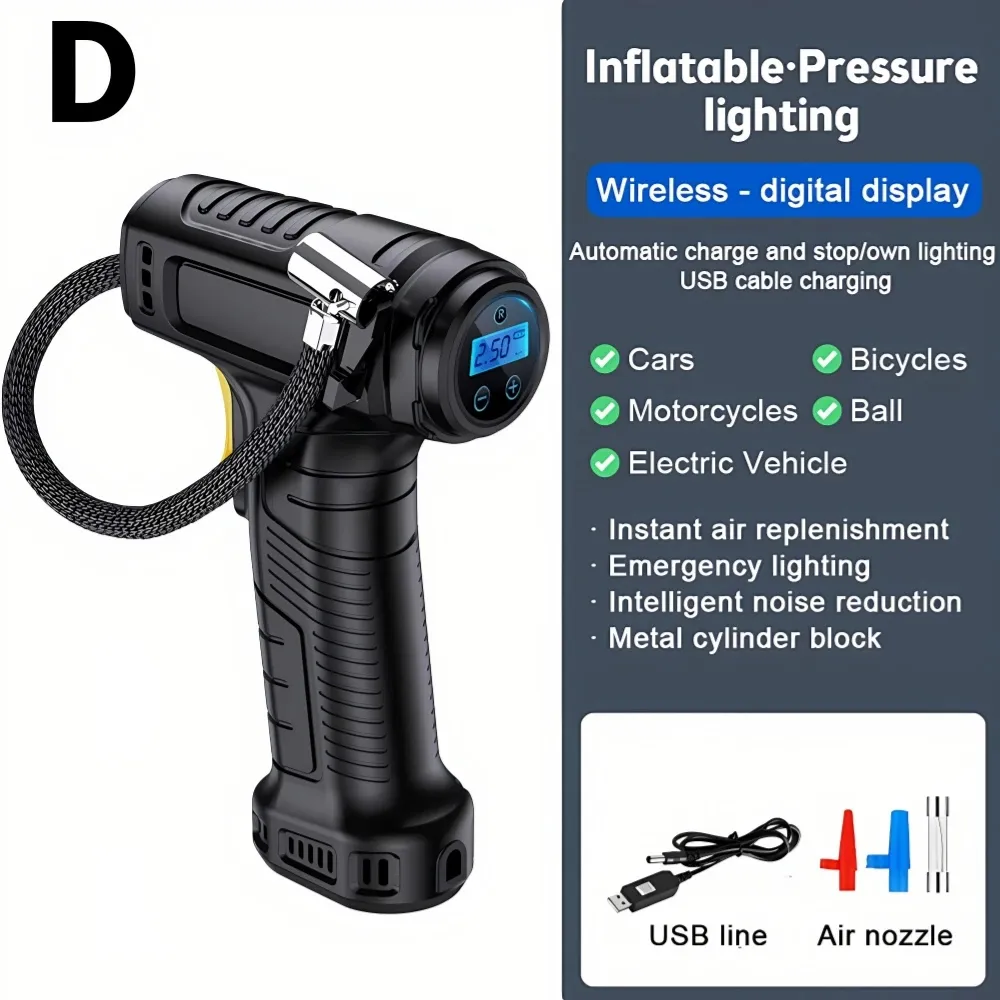 120W Smart Auto Elektrische Reifen Inflator Pumpe Auto Handheld Intelligente Digital Display Haushalt Auto Elektrische Tragbare Reifen Luftpumpe