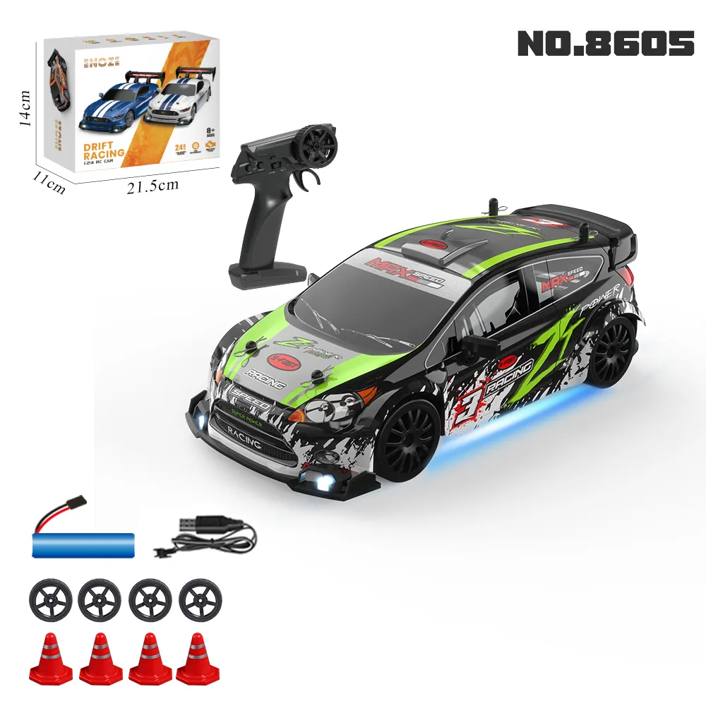 ENOZE 8605 8606 RTR 1/24 2.4G 4WD 30km/h Drift RC Car GTR High Speed Racing LED Light On-Road Vehicles Models Toys