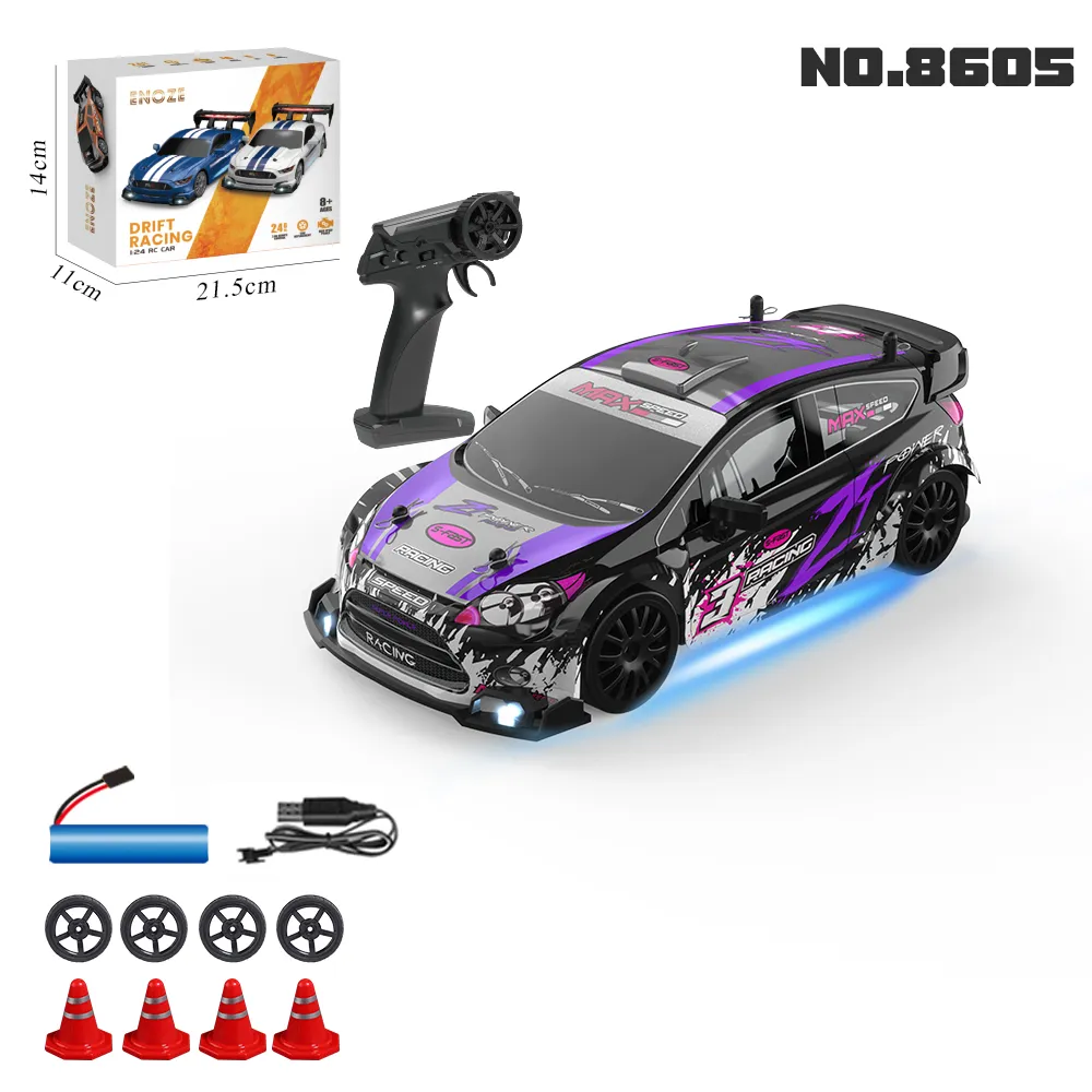 ENOZE 8605 8606 RTR 1/24 2.4G 4WD 30km/h Drift RC Car GTR High Speed Racing LED Light On-Road Vehicles Models Toys