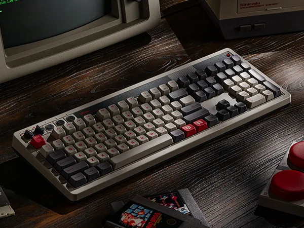 8BitDo Retro108 Tri-mode Mechanical Gaming Keyboard 108 Keys with Programmable Keys Top-mount Structure Hot Swappable PBT Dye-Sublimation N-Key Rollover E-sports PC Gamer Keyboards