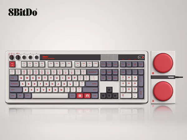 8BitDo Retro108 Tri-mode Mechanical Gaming Keyboard 108 Keys with Programmable Keys Top-mount Structure Hot Swappable PBT Dye-Sublimation N-Key Rollover E-sports PC Gamer Keyboards