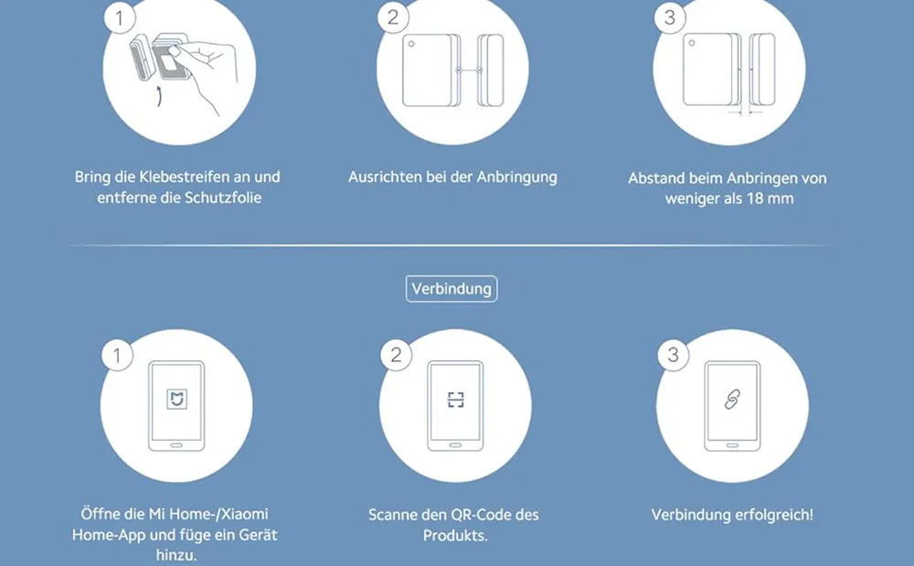 Xiaomi Mijia Opening and Closing Record Notification Door and Window Sensor 2 Smart Connection Mijia/Xiaomi Home App
