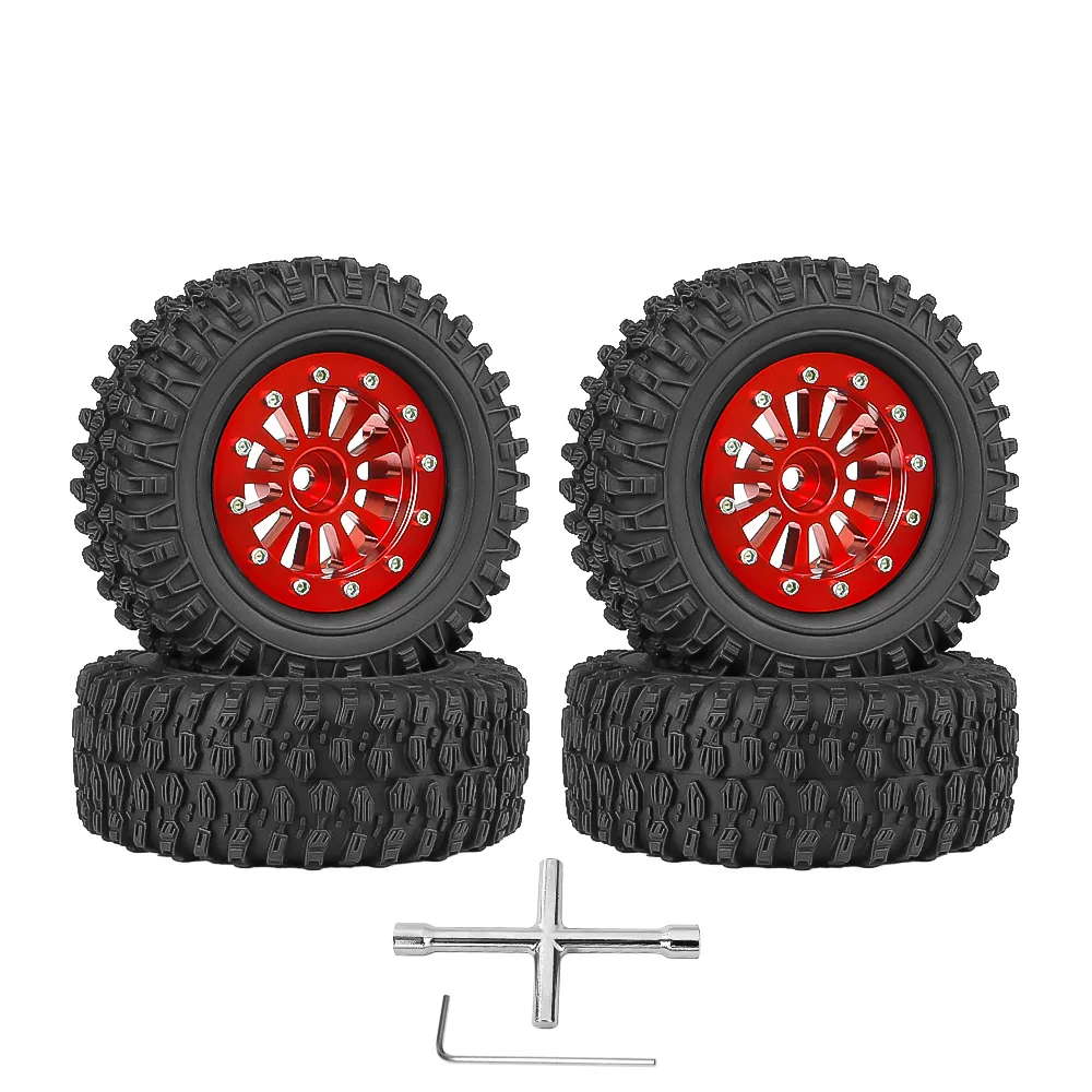 4PCS 1.3 Inches Tires Aluminum Alloy Wheel Rims Hubs for Land Rover TRX4M 1/18 Rock Crawler RC Cars Vehicles Models Spare Parts Accessories A Version 4PCS 1.3 Inches Tires Aluminum Alloy Wheel Rims Hubs for Land Rover TRX4M 1/18 Rock Crawler RC Cars Vehicles Models Spare Parts Accessories A Version